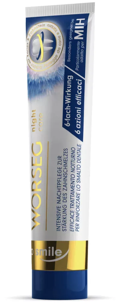 Worseg top smile night care паста за зъби за укрепване на емайла
