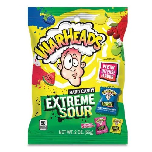 Warheads Assorted Sour extrém savanyú keménycukorka original 90-es kiadás 56g