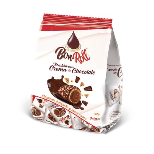 Bon Roll bonbon golyó, krémes csokoládé ízesítéssel, 100g