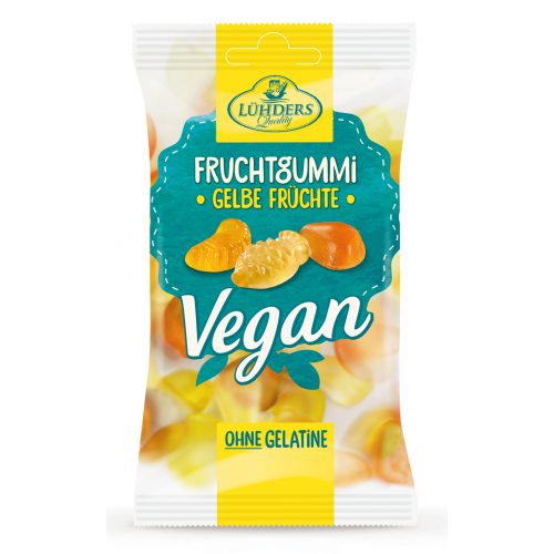 LÜHDERS gyömölcsös gumicukor, zselatinmentes, Exotic mix