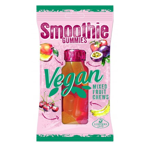 LÜHDERS Smoothie Gummies VEGAN gumicukor, gyümölcs mix