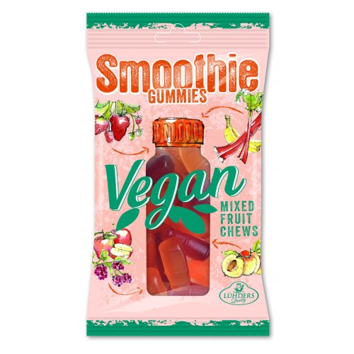 LÜHDERS Smoothie Gummies VEGAN gumicukor, gyümölcs és zöldség mix