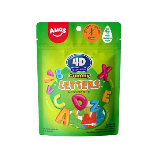 Amos 4D Fun&Play Letters vegyes gyümölcsízű gumicukor betű formában 100g